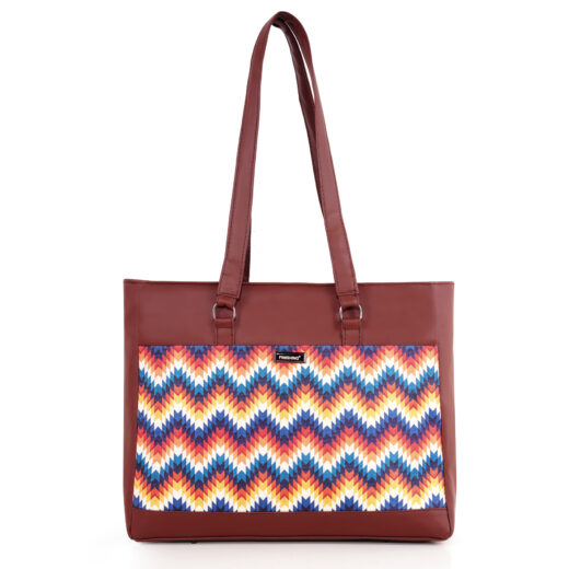 Rainbow Cloth Leather Handbag