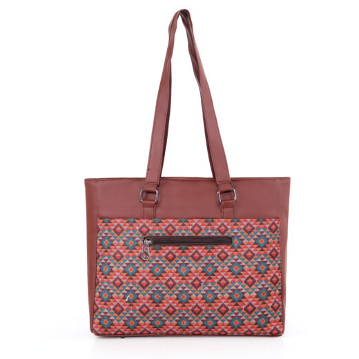 Kashmiri Leather Cloth Handbag