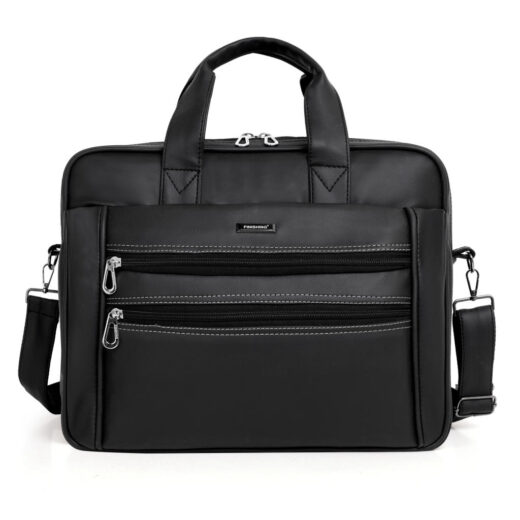 Leather shoulder laptop bag