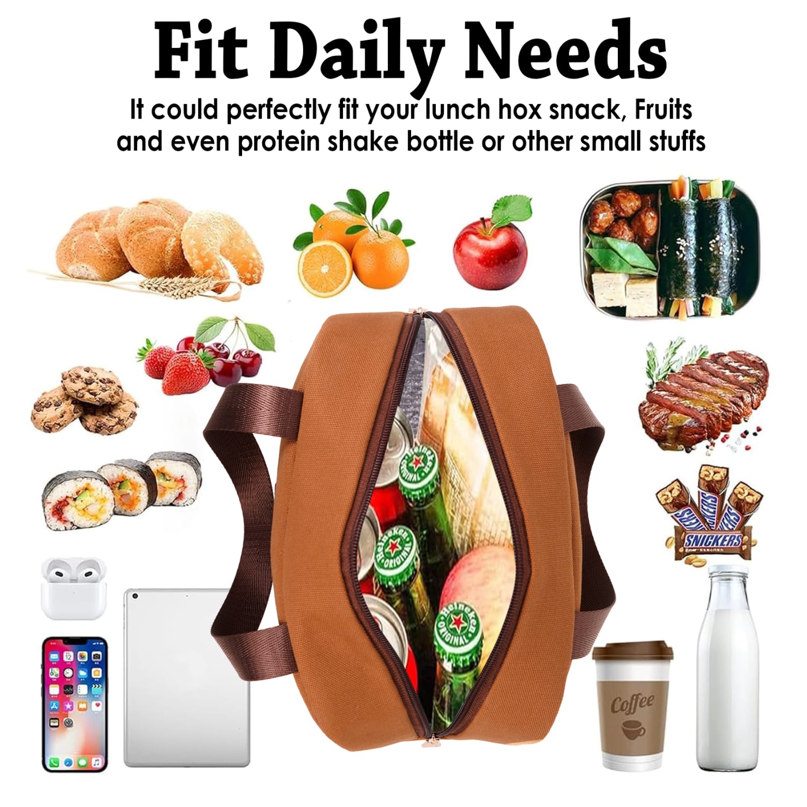 Canvas insulated Office Lunch Bag - Image 3