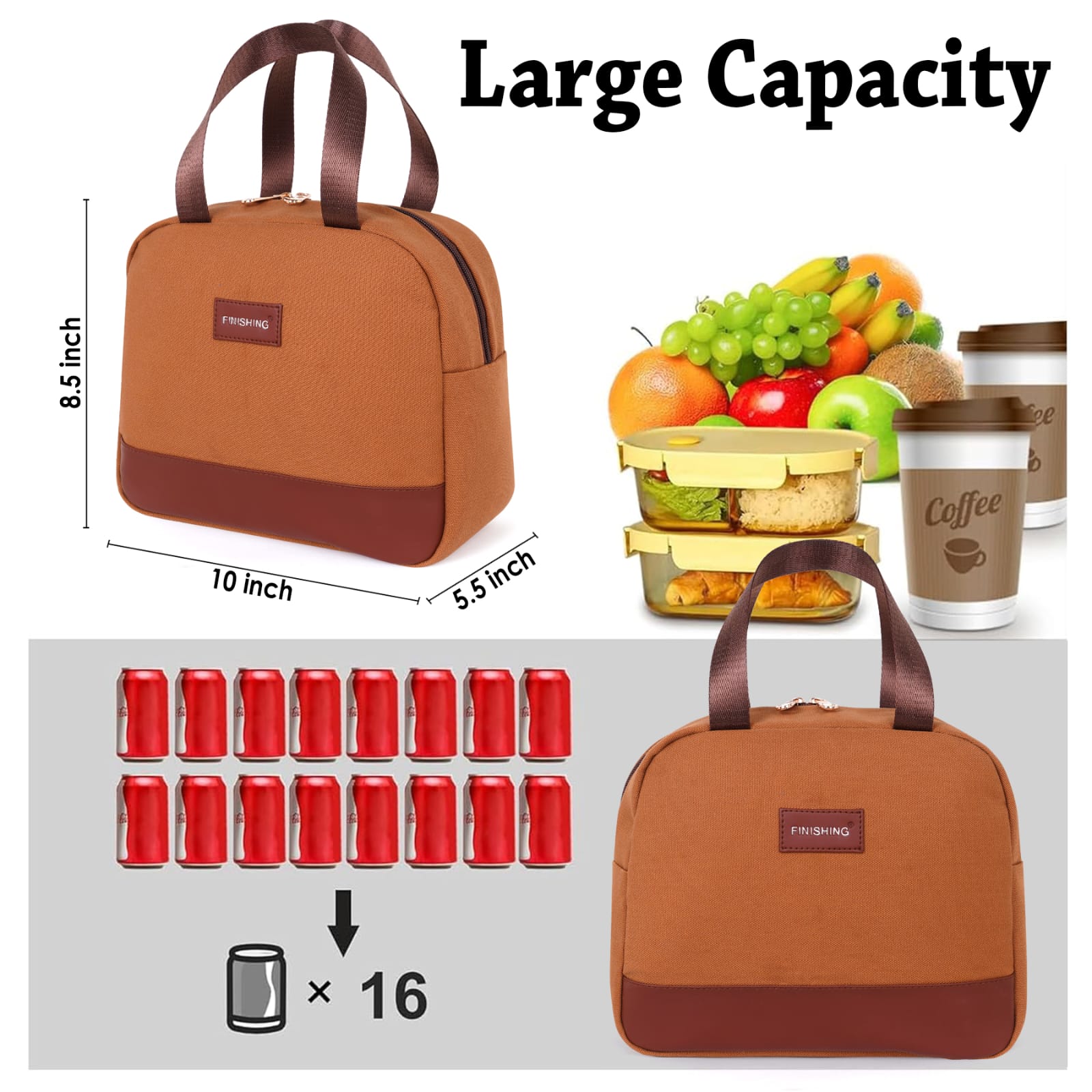 Canvas insulated Office Lunch Bag - Image 4